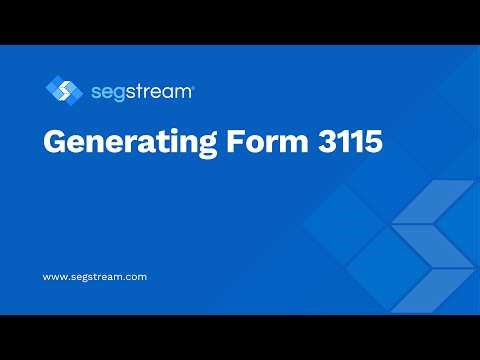 Generating Form 3115