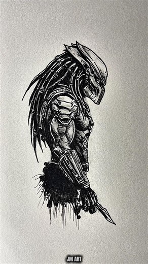 Predator drawing ✨ #youtubeshorts #art #drawing #predator #sketch