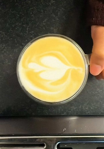 “Day 11 latte art ☕️ Sage machine. Rave beans. A tiny tulip appeared 🌷 Progress is progress!” #latte #latteart #homebarista #coffee #coffeetok