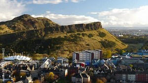 4K: Arthur's Seat in Edinburgh. The Hill just outside the Scottish City