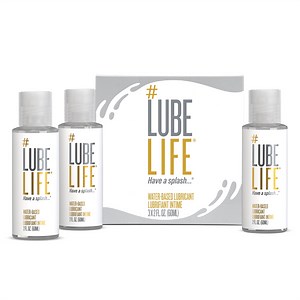 LUBELIFE Travel Size Water-Based Lubricant For Sex, Non-Staining and Easy Clean Personal Lube, Toy-Safe, 2 fl oz, 3 Pack