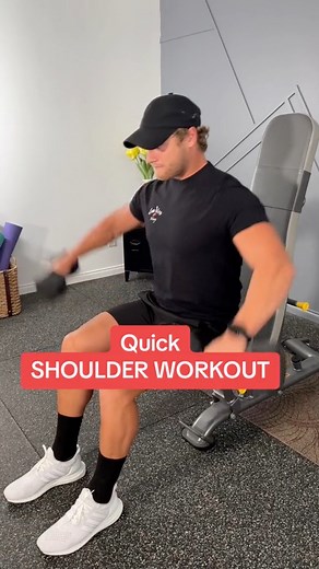 Save this workout for your next shoulder day. I love training my shoulders! Here’s a quick shoulder workout to put on repeat: 12 Lateral raises, 20 Military press, 12 Front raise/arm, 20 Military press, 12 Reverse flyes 20, Military press. 2-3 sets. Follow Move Daily Fitness over on YouTube! #movedaily #movedailymen #shoulders #shoulderworkout #quickworkout #homeworkout #homeworkouts | Tracy Steen