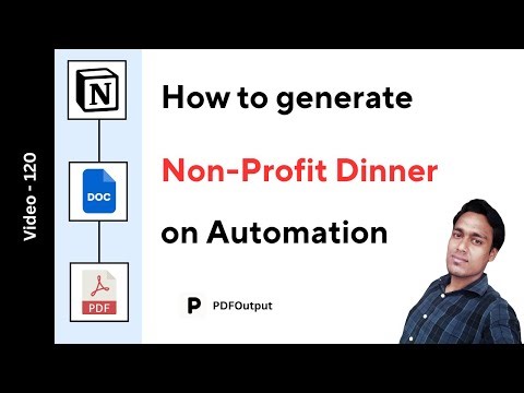 Non Profit Dinner RSVP PDF (How to create PDFs on automation in Notion)