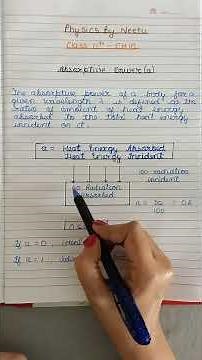 Absorptive power #class11th #physics #heattransfer