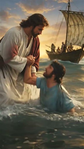 “LORD… SAVE ME!” 🙏🏻✝️ #jesus #peter #trustinjesus #jesuslovesyou #fypシ゚viral #fyp #viral #shorts