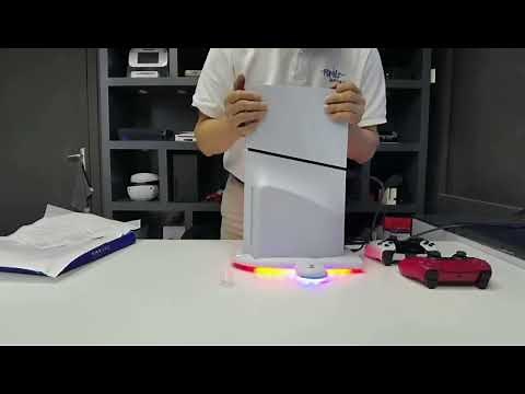 Enhance Your Gaming Setup with the PS5 Slim Cooling Station: Controller Charger, RGB LED Lights!