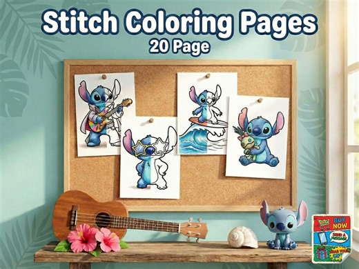 20 Stitch Coloring Pages Printable, Cute Alien Coloring Book, Lilo and Stitch Activity, Kids Birthday Party Favors, Digital Download PDF - Etsy Australia