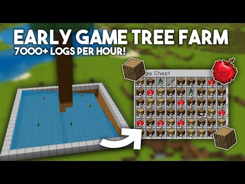 Minecraft Tutorial - How to Build an Efficient Tree Farm 🌲💨