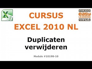 Ontdubbelen in Excel