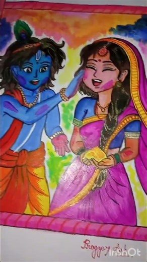 happy holi radha krishna painting ❤#art #drawing #painting #radhakrishna