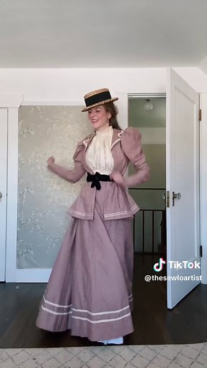 Which ones your fav? We love a unique wardrobe! 🥰 All clothes (except the 70s fit at the beginning!) are made by me! 1. Seaside bustle gown from about 1885. Patterns by Truly Victorian/ self drafted 2. Walking Suit from the late 1890s self drafted 3. Bathing costume from the late 1890s pattern by Folkwear #victorian #trend #wardrobe #fashionhistory