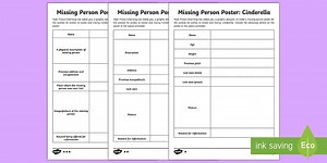 Cinderella Missing Person Poster Writing Template