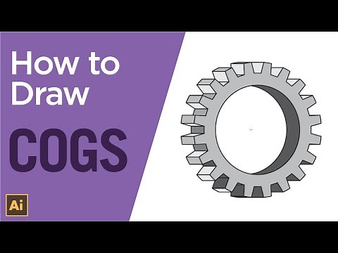 How to create a simple 3D cog or gear using Adobe Illustrator