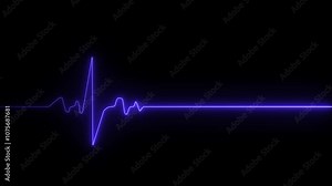 Cardiogram, neon heart pulse animation. ECG Cardiogram Oscilloscope. Heartbeat line showing. ECG heartbeat monitor, ECG monitor, Heart beating and pumping, medical abstract animation,