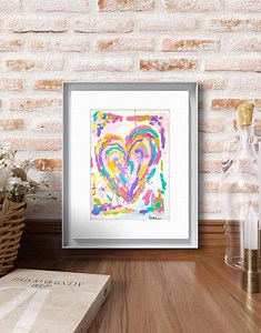 Framed Abstract Heart Painting – Original Acrylic Art - Etsy