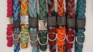 Adjustable Braided Paracord Dog Collar – Custom Colors | Handmade Durable 550 Paracord Pet Collar - Etsy