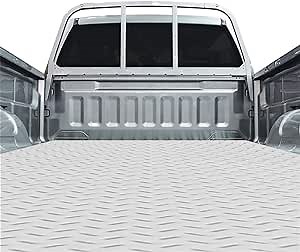 RESILIA Truck Bed Mat Liner – Universal Size, Durable Heavy-Duty All-Weather Protection for Your Truck, Cargo Van, or SUV, Pickup Accessories, Trim to Fit, Silver, Thick 4 Foot x 8 Foot