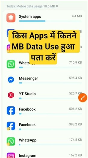 किस Apps में कितने MB Data Use हुआ पता करें #data #mb
