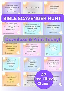 Bible Verse Scavenger Hunt for Kids: Christian Clue Cards (digital Download) - Etsy