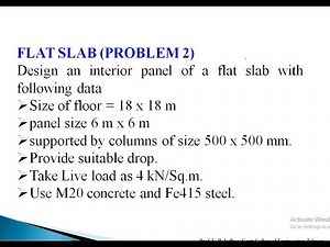 Design of Flat Slab Problem 2 Part 1 With Drop Panel