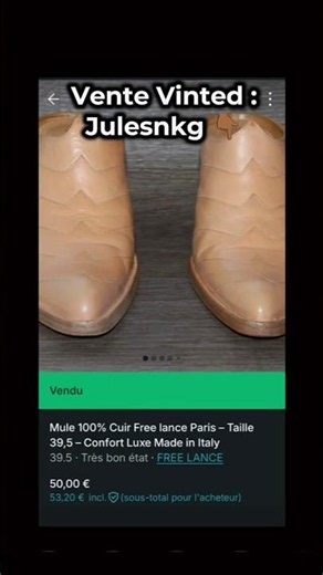Cette Mule Freelance Paris m'a rapporté 50€ sur Vinted