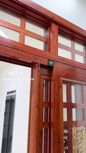 The latest design of aluminum glass door, with buffer effect and smooth, has two functions of sliding and opening#ptdoor #aluminumdoor #Glassdoor #doors #ptdoorfactory #window