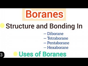 Boranes structure and bonding in B2H6, B4H10, B5H9 and B6H10 | Uses of boranes | simplified