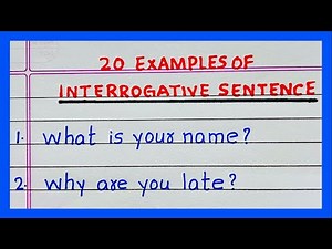 Examples of Interrogative Sentences | 20 Examples of Interrogative Sentence in English