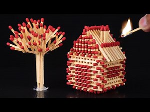 How To Make Matchstick House Without Glue | Match House Fire