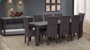 Instantly update your dining-room with the stunning 9-piece Aiden Dining-Room Suite. This glamorous set includes a table and 8 chairs, and you can complete the look with the dining room server. More furniture essentials at the lowest prices guaranteed in our latest catalogue http://bit.ly/3LjBNTu and available to shop online http://bit.ly/422A6Qx, or at your nearest store. Valid until 22 March 2023. Ts & Cs apply. | House & Home