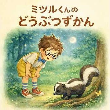【オリジナル絵本】ミツルくんのどうぶつずかん スカンク