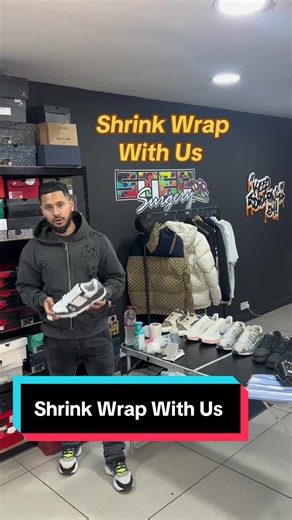 At StepSurgery we make sure every pair leaves looking brand new, and the final step is always the most satisfying — once the clean is complete, we use shrink wrap and our shrink wrapping process to seal the shoes, protect the materials, and lock in that fresh finish so your kicks stay looking proper from the moment they leave our hands. #StepSurgery #shrinkwrap #shrinkwrapping #satisfying
