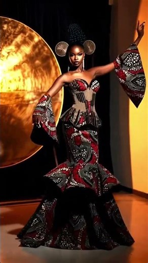 African Royalty in a Dreamy Ankara Mermaid Dress #Africanfashion #ankarastyles