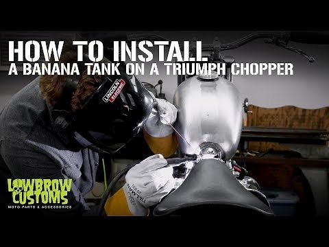 Motorcycle Gas Tank Install How-to on a Hardtail Triumph Chopper Using a Banana Tank