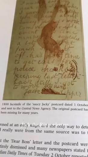 1888. Just after the Ripper struck on the 30th September, a postcard was sent to the Central News Agency. The handwriting was similar the the letter sent a week earlier. That letter gave the name: ‘Jack the Ripper’, and is known as the ‘Dear Boss’ letter. Looking them side by side, there are quite a few similarities. The ‘Saucy Jacky’ postcard became another in a long line of letters that were hoaxes... #jacktheripper | The Jack the Ripper Experience
