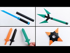 Dangerous but Harmless! | Make an Origami Sword, Paper Knife, Ninja Shuriken & Weapons