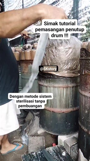 Syech Kiri on Instagram: "Tutorial Installing the drum cover when sterilizing oyster mushroom baglogs - - #fblifestyle"