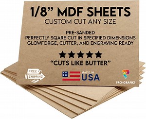 Pre-cut MDF - 1/8 Inch (3mm) - Cutting Sheets With FREE SHIPPING - Medium Density Fiberboard or Draftboard for Laser Glowforge and Crafts - Etsy