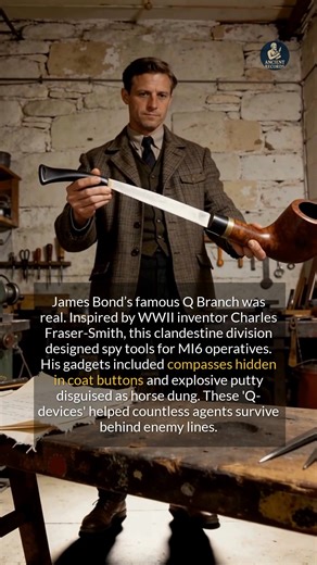 James Bond's gadget-master Q was based on a real WWII inventor who created spy tools for MI6. #historyfacts #didyouknow #jamesbond | Ancient Records