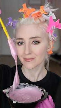 ASMR dyeing my hair cake icing pink 🌸 #hairstyle #pinkhair #asmr
