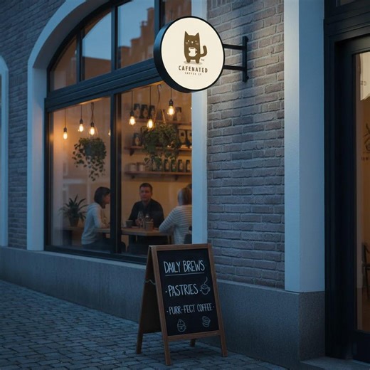 Custom LED Cafe Lightbox Sign, Illuminated Storefront Signage