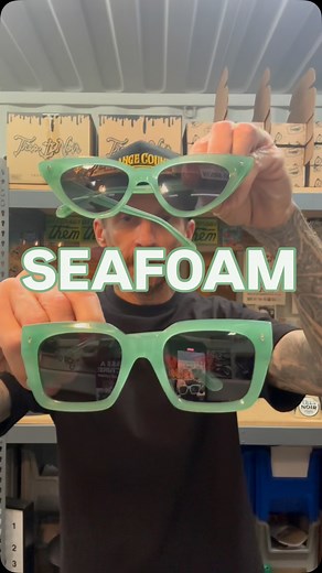 The newest color drop in both Alley Oop and Bardot: Seafoam. “Looks great” | Tres Noir Eyewear
