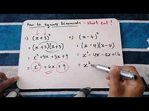 Squaring Binomials the easy way - Grade 10