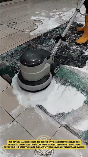 Rotary floor cleaning machine delivers deep scrubbing action for effective carpet dirt removal