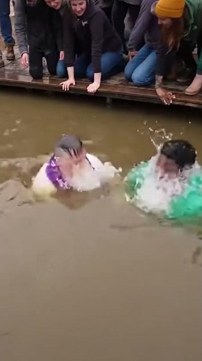 Baptism Blooper! Pastor & Woman Take a Splash #funnychurch #baptismfail #splash