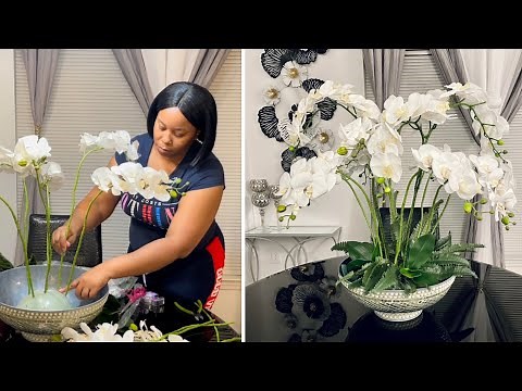 DIY Faux Orchid arrangement #floralarrangements #orchids #pier1 #tabledecor