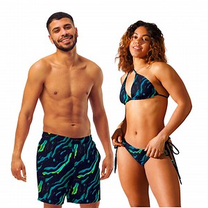 BLUE MATCHING SWIMSUITS for Couples Swimwear Set His and Hers Matching Bathing Suits for Honeymoon Swimwear - Etsy