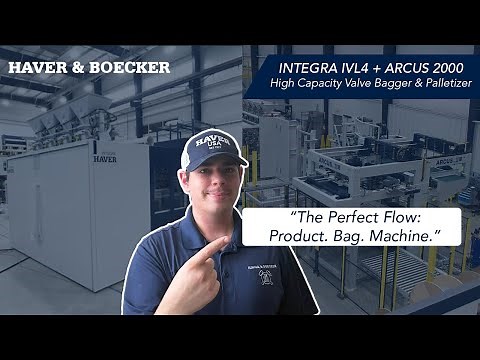 Plug & Play valve bag packing machine with bag palletizer for high capacity