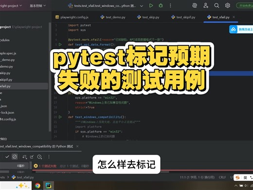pytest标记预期失败的测试用例