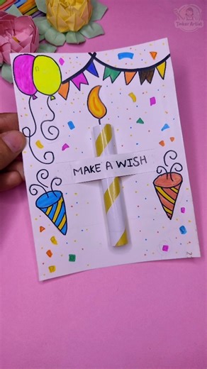 DIY Birthday Card 🎉 Cute & Easy Handmade Gift Idea #shorts #giftideas #diycard #birthdaygift #craft